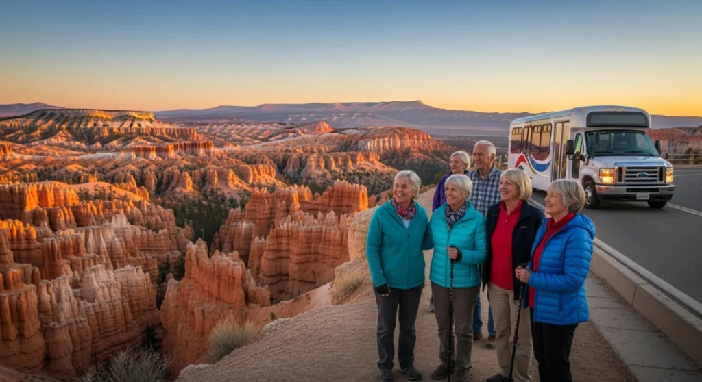 Bryce sunrise rim shuttles and short walks tailored for seniors: calm, safe ways to enjoy the canyon