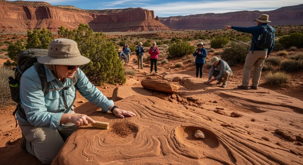 Inside a guided fossil and paleontology tour in Capitol Reef National Park
